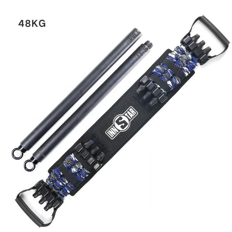 Bench press stretcher chest expander elastic belt with three-level resistance in camouflage colour