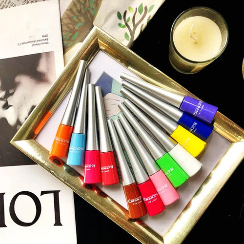 17 colour matte liquid eyeliner set in slim pens with quick-dry waterproof formula