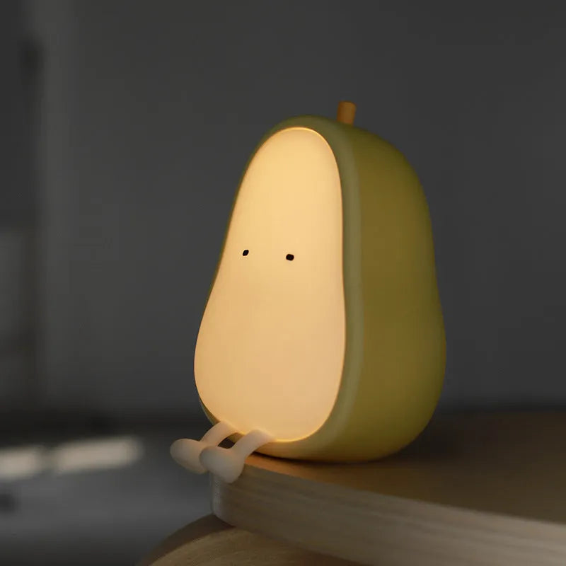 PEAR Night Lamp bedside LED light with silicone diffuser in warm yellow colour
