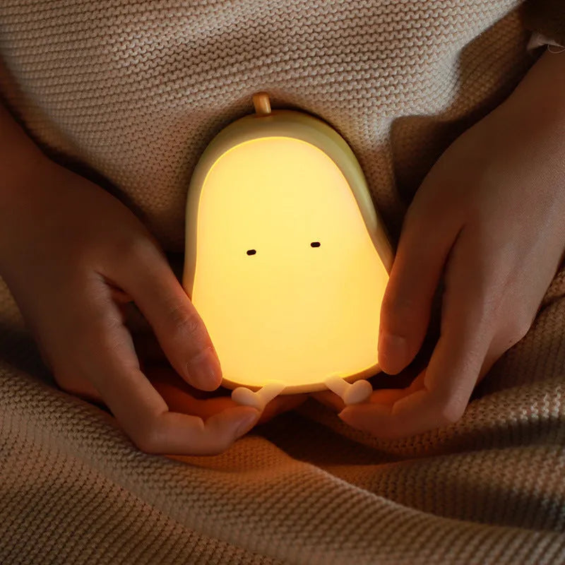 PEAR Night Lamp bedside LED light with silicone diffuser in warm yellow colour