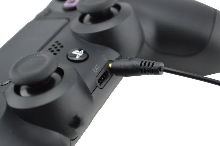 Black over-ear wired PS4 gaming headset with a 3.5mm plug.
