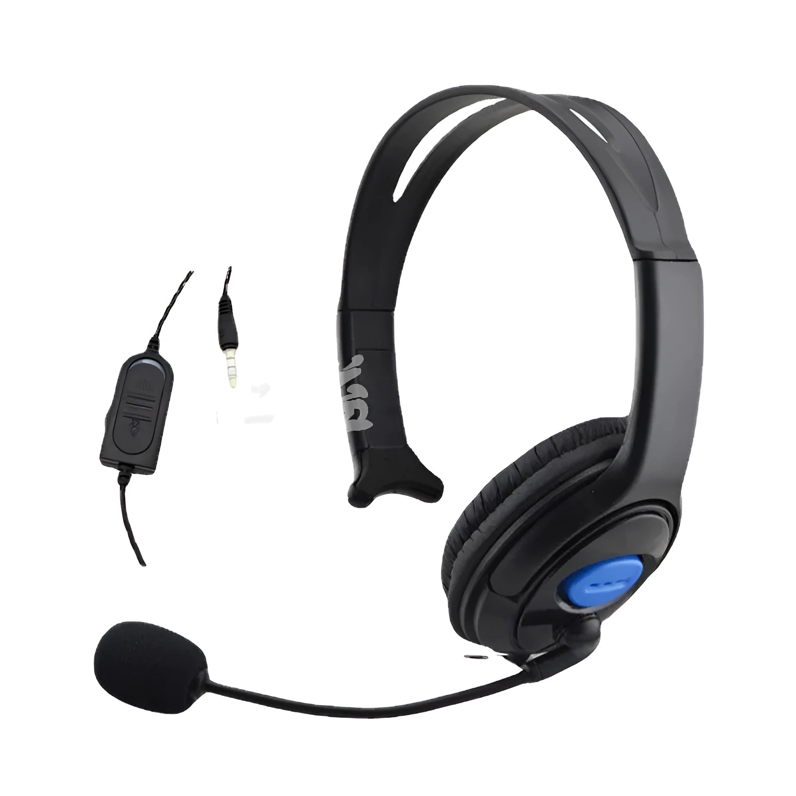 Black over-ear wired PS4 gaming headset with a 3.5mm plug.