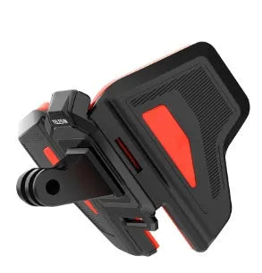 Black GoPro motorcycle helmet chin strap mount with stainless steel fasteners for universal sports cameras