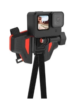 Black GoPro motorcycle helmet chin strap mount with stainless steel fasteners for universal sports cameras