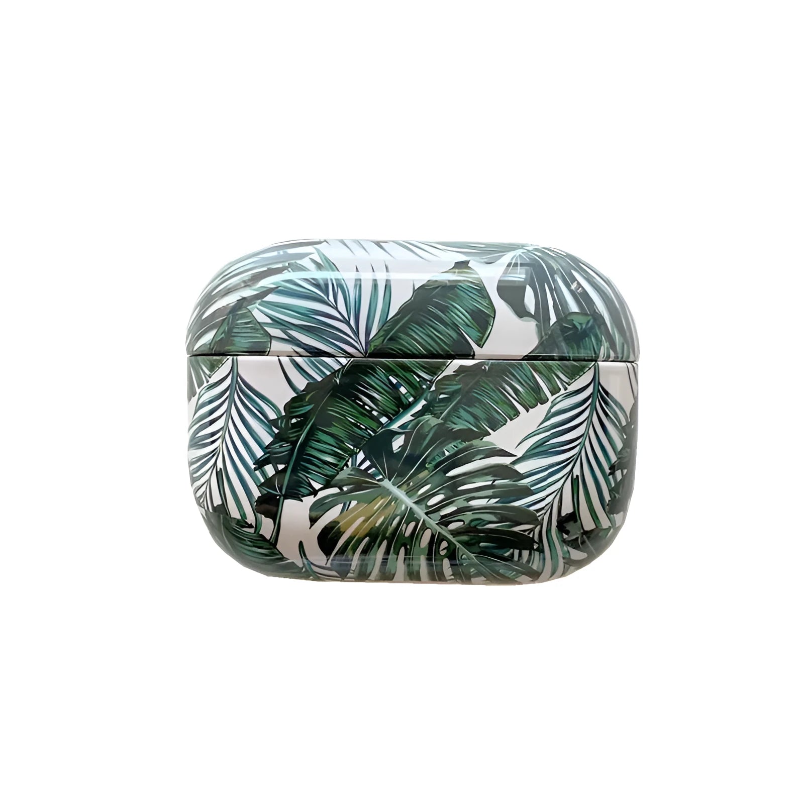 Blue and green banana leaf tropical pattern AirPods protective case for AirPods Pro and AirPods 1st/2nd generation models