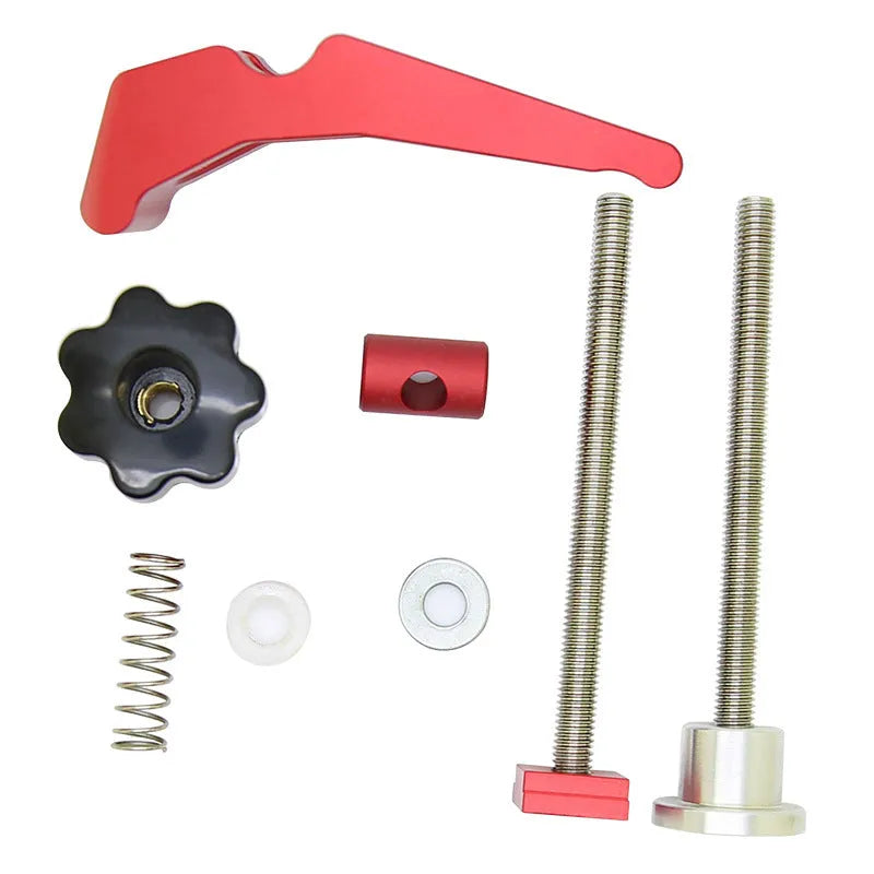 Red aluminium alloy woodworking bench block slide holder with flat mouth explosion-proof design