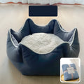 Warm cat litter cat bed removable washable princess house with cotton fill, mint green colour, for indoor cats up to 15 catties