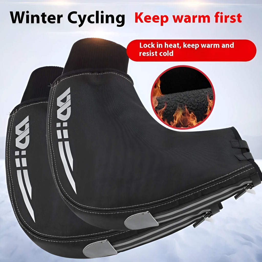 Winter mountain bike gloves in black and gray made of DPU, TPU, fleece, and Oxford cloth