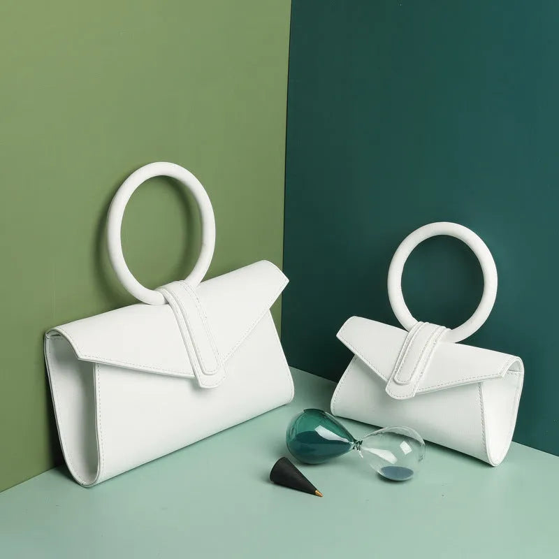 Women's one shoulder diagonal small pocket bag in two-layer cowhide with polyester lining, candy colour envelope shape