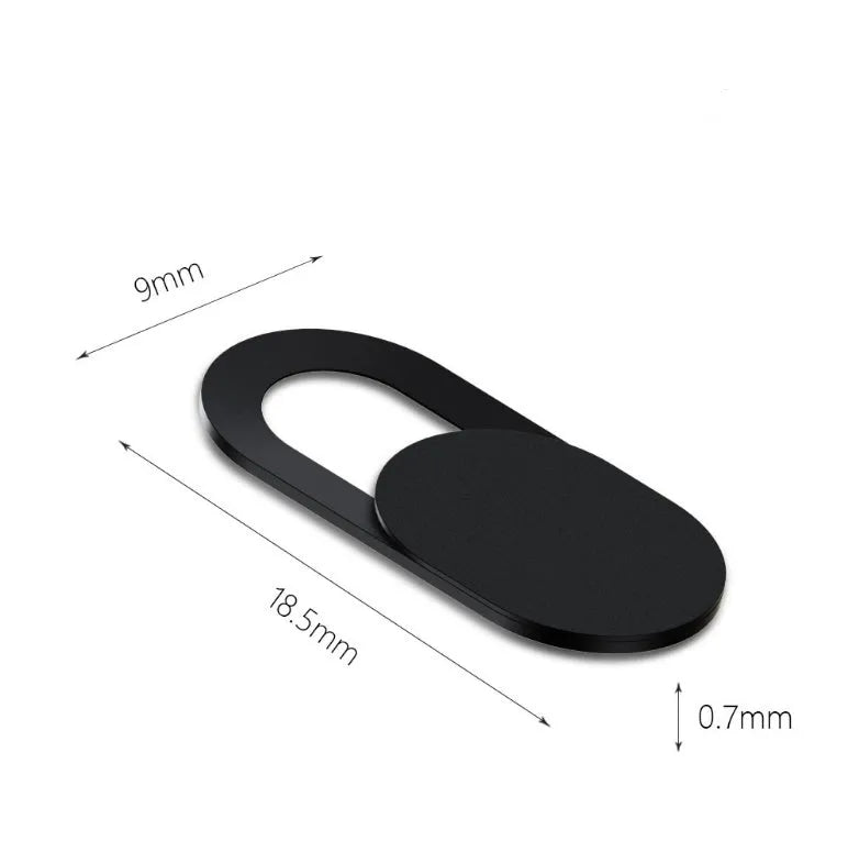 Black plastic camera privacy cover slide for laptop webcam anti hacker protection 18.5mm length