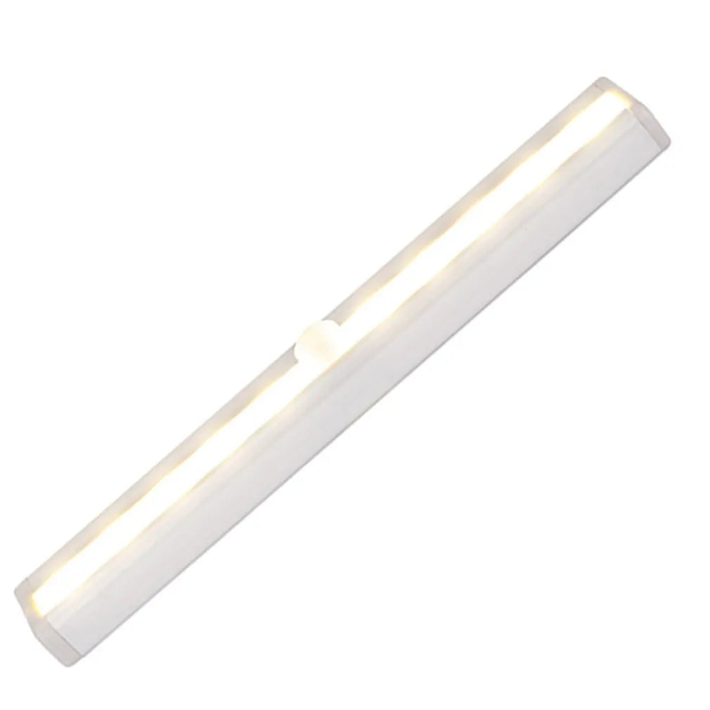 Ultra-thin aluminium alloy LED sensor light, 190x30x16mm, with infrared motion detection for cabinet or wardrobe use, white light option