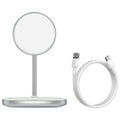 Swan Magnetic Desktop Stand Wireless Charger for iPhone 12 in black or white with Type-C cable