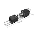 Mini manual woodworking lathe with silver metal finish and carving accessories