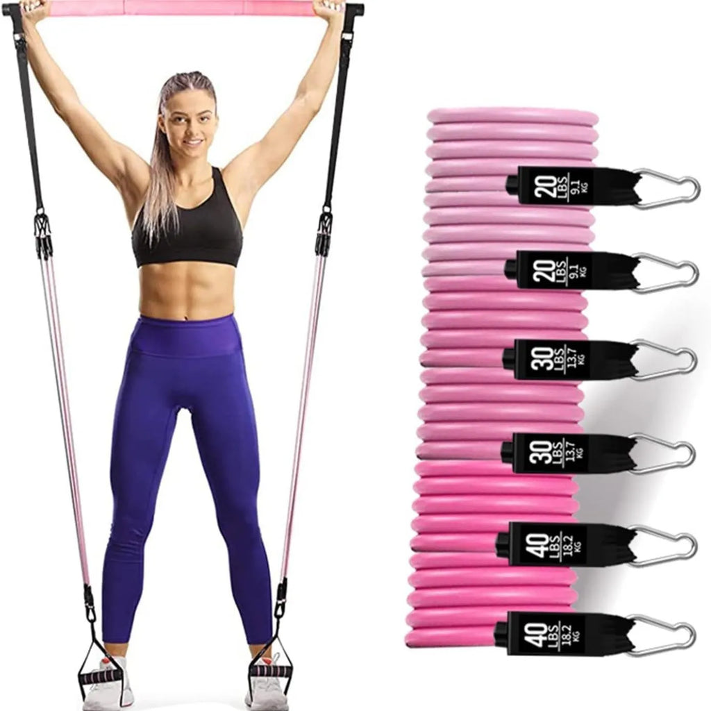 180-pound resistance band pull rope set in pink or black TPE material for fitness training