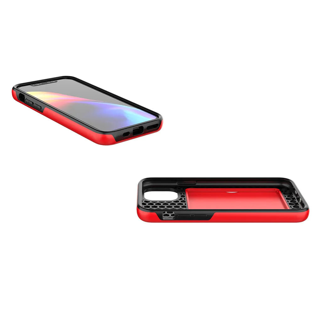 Black TPU and PC back cover case for Apple iPhone 11 Pro mobile phone.