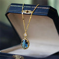 Copper geometric necklace with electroplated gold finish and retro French design