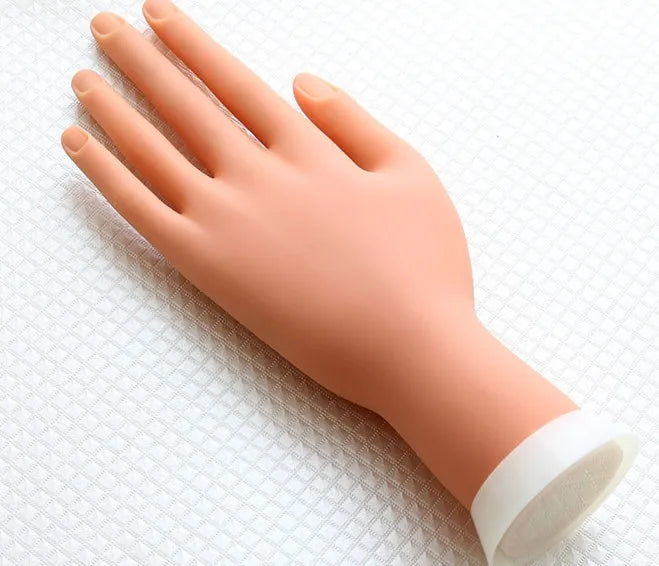 Practice hand nail art fake hand for manicure and crystal armour training with insertable nail pieces