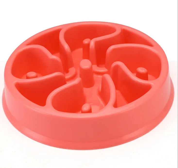 Anti-choke plastic dog bowl 20cm diameter, PP material, slow feeder for dogs, colour option shown