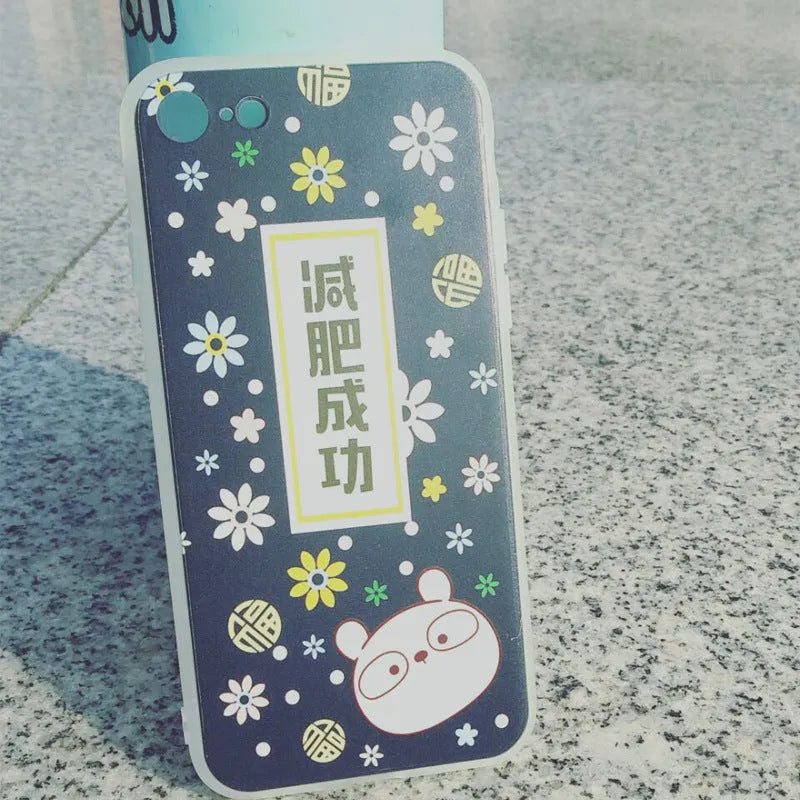 Transparent ice cream pattern silicone iPhone case showing back cover design