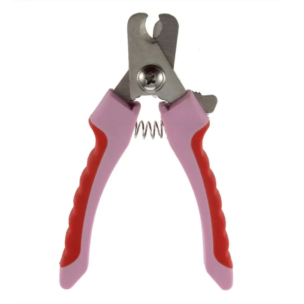 Pink 125mm stainless steel pet nail clippers scissors for small dogs and cats