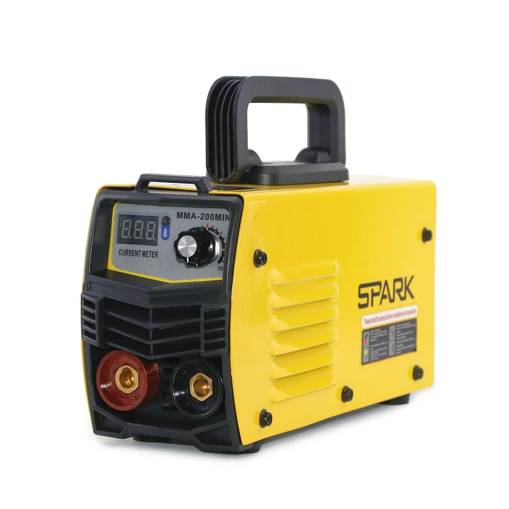 MMA-200MIN 220V DC welding machine with welding tongs, grounding clamps, face shield and brush hangers