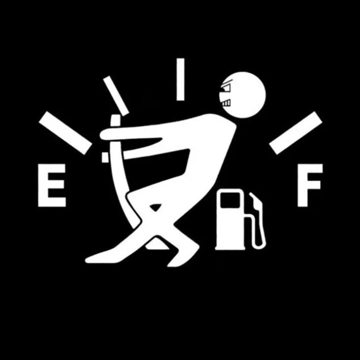 12.7cm x 9cm reflective insufficient oil warning sticker for fuel truck in black