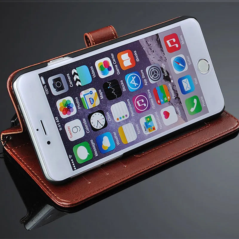 Folding card holster cover made from PU leather and TPU pudding material in multiple colours