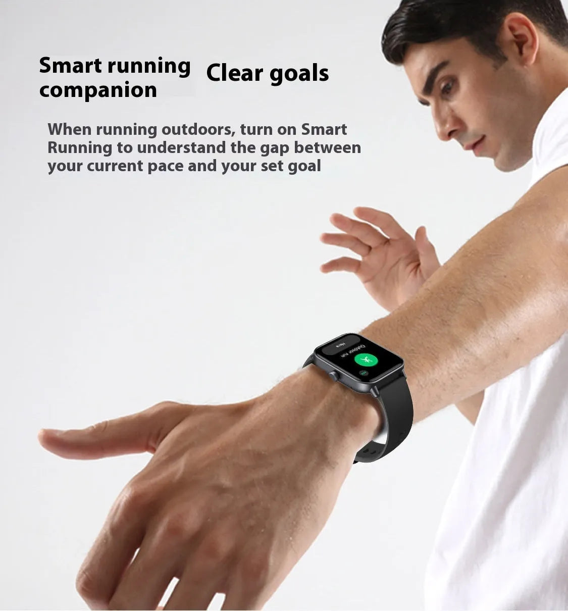 Multi functional sports smartwatch in pink or black with heart rate monitoring, Bluetooth calling, and 7-14 day battery life