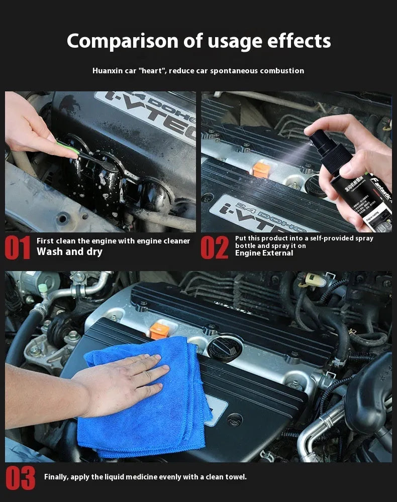 120ml car engine coating agent bottle for engine compartment protection against dust, moisture, and oil.
