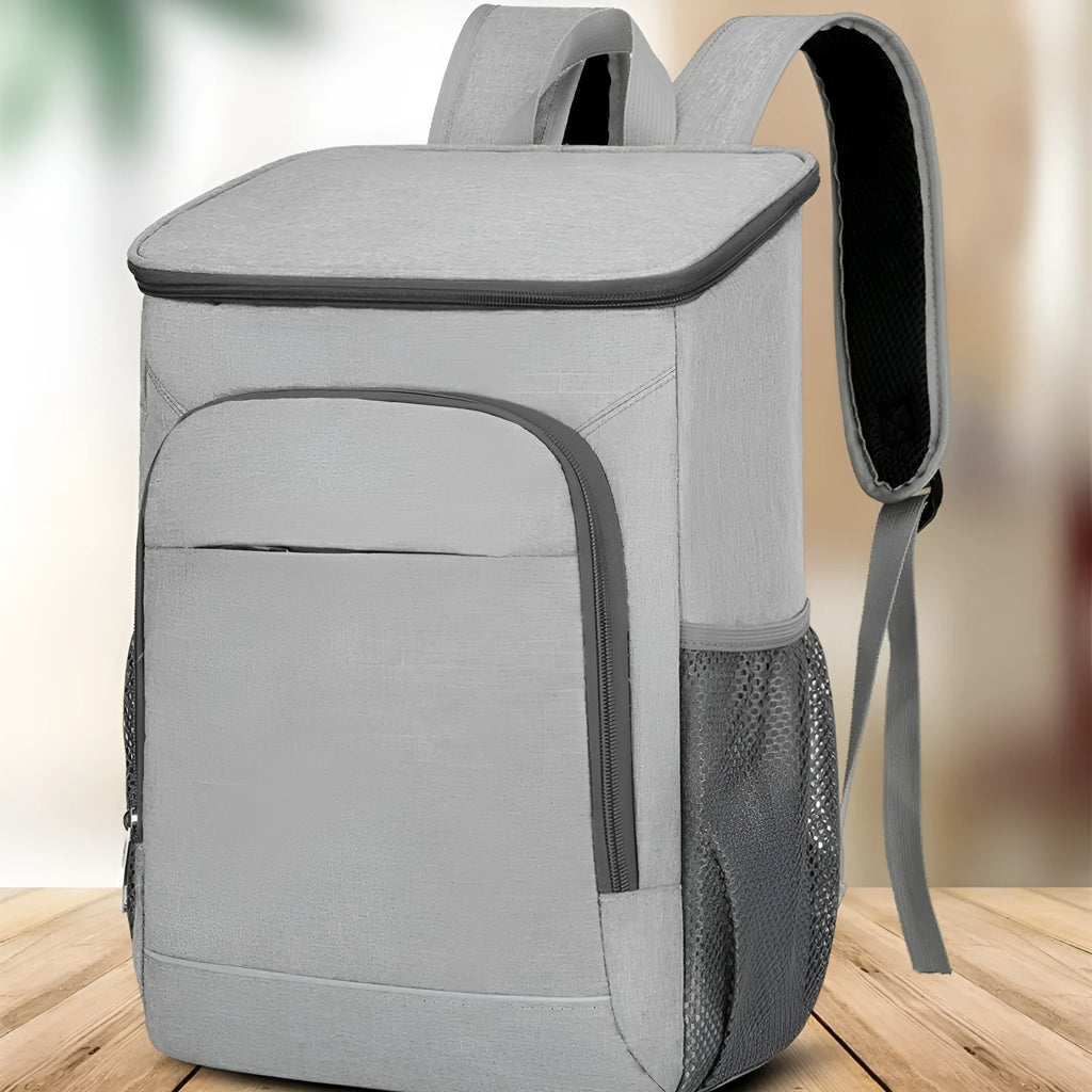 Large capacity outdoor backpack with thermal insulation compartments available in multiple colour combinations