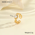 Geometric open mouth zircon ring for women in stainless steel with multiple colour options