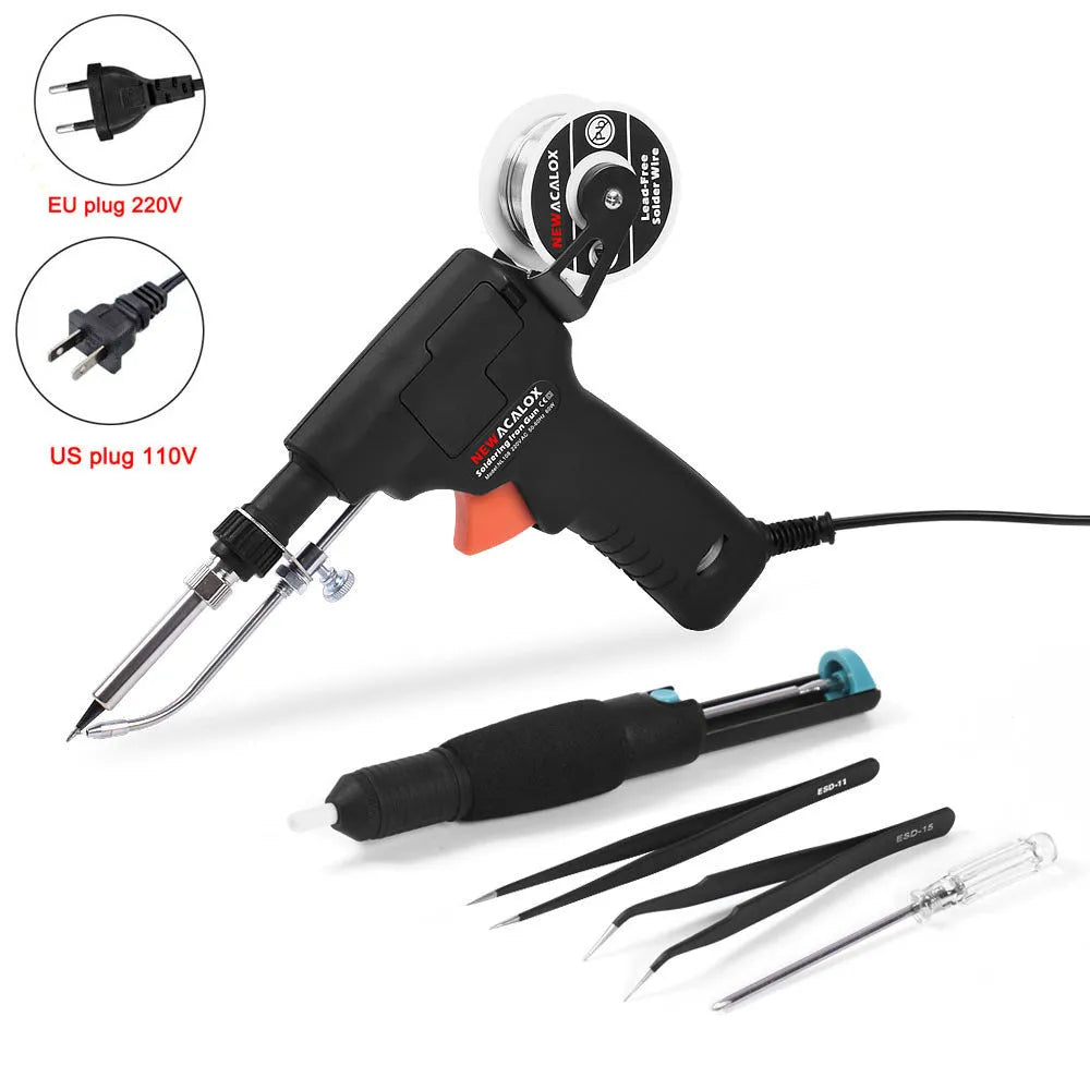 60W manual soldering iron with alloy tip, ABS handle, and adjustable temperature control