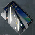 Tempered glass privacy screen protector for iPhone models with anti-reflective anti-fingerprint coating