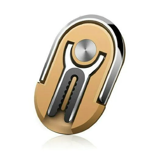 Universal car air vent phone holder with 360 degree rotation, zinc alloy gear, and silicone clip, in black finish