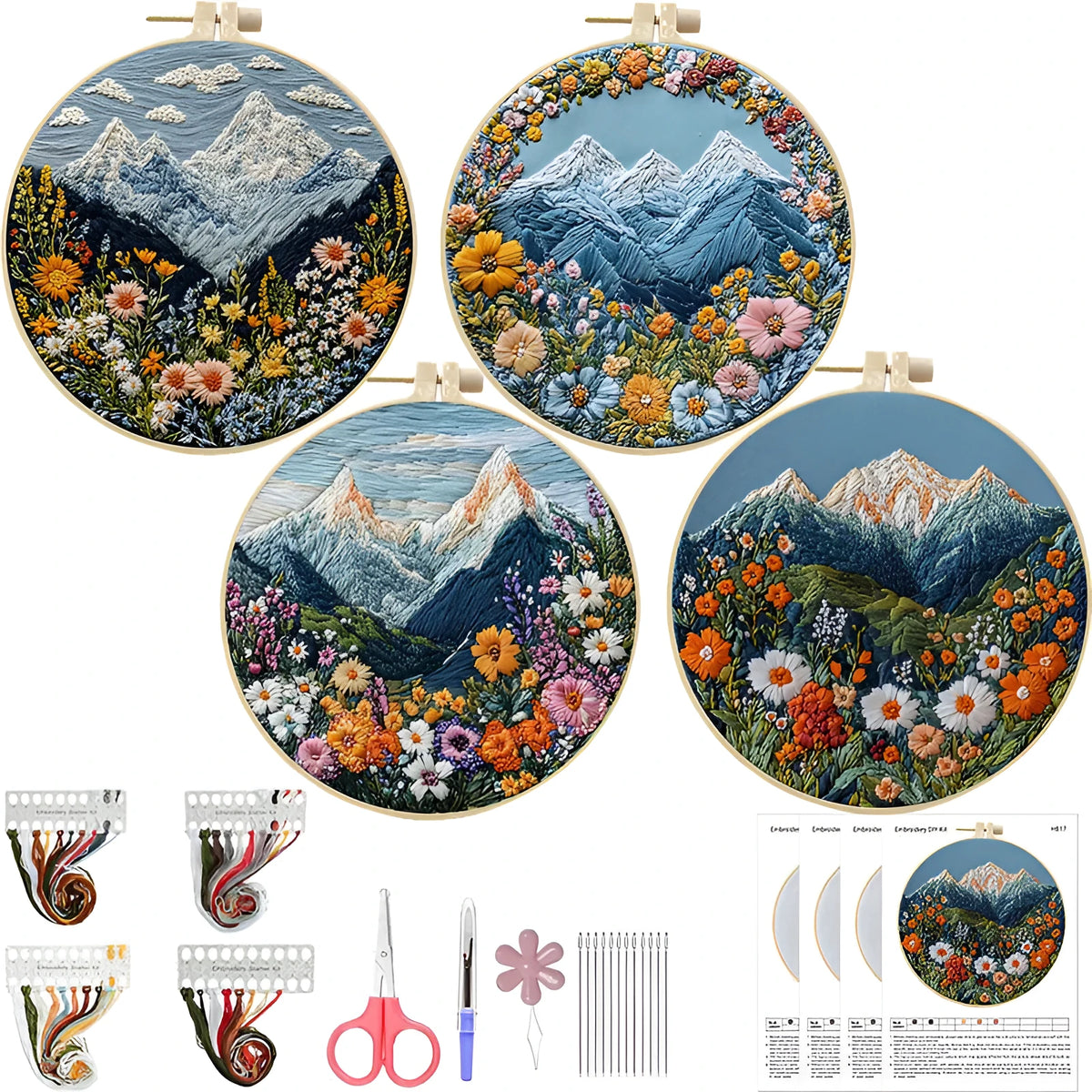 DIY embroidery cloth art material kit sets with cartoon anime pattern and modern simplicity style