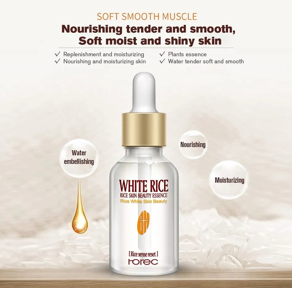 White Rice Whitening Serum Face Moisturizing Cream 15ml tube for anti-aging and acne care