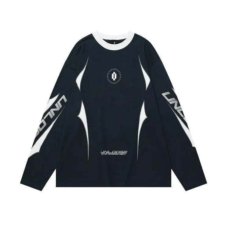 Grey cotton pullover jumper with drop shoulder sleeves and round neck in loose fit style