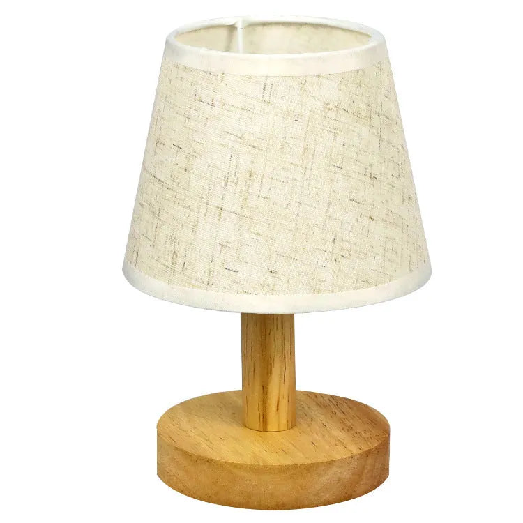 Vintage pleated table lamp with jute shade and bamboo holder showing three-colour dimming options