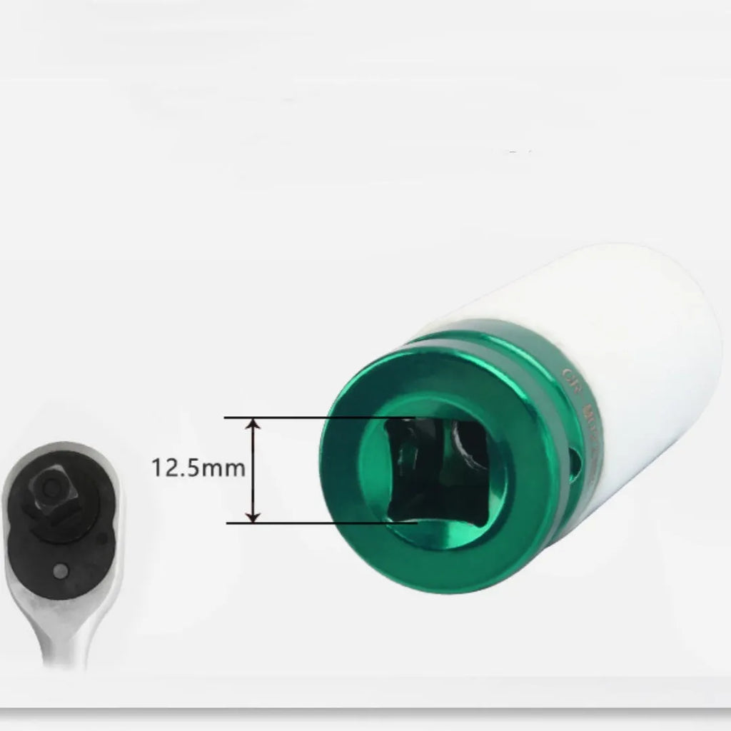 Four individual pneumatic hexagon sockets in sizes 17mm, 19mm, 21mm, and 22mm for vehicle maintenance
