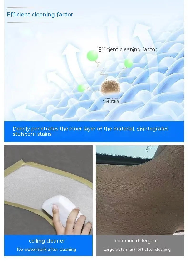 UL ultrasonic fabric roof foam decontamination cleaner bottle with sponge wipe and towel accessories