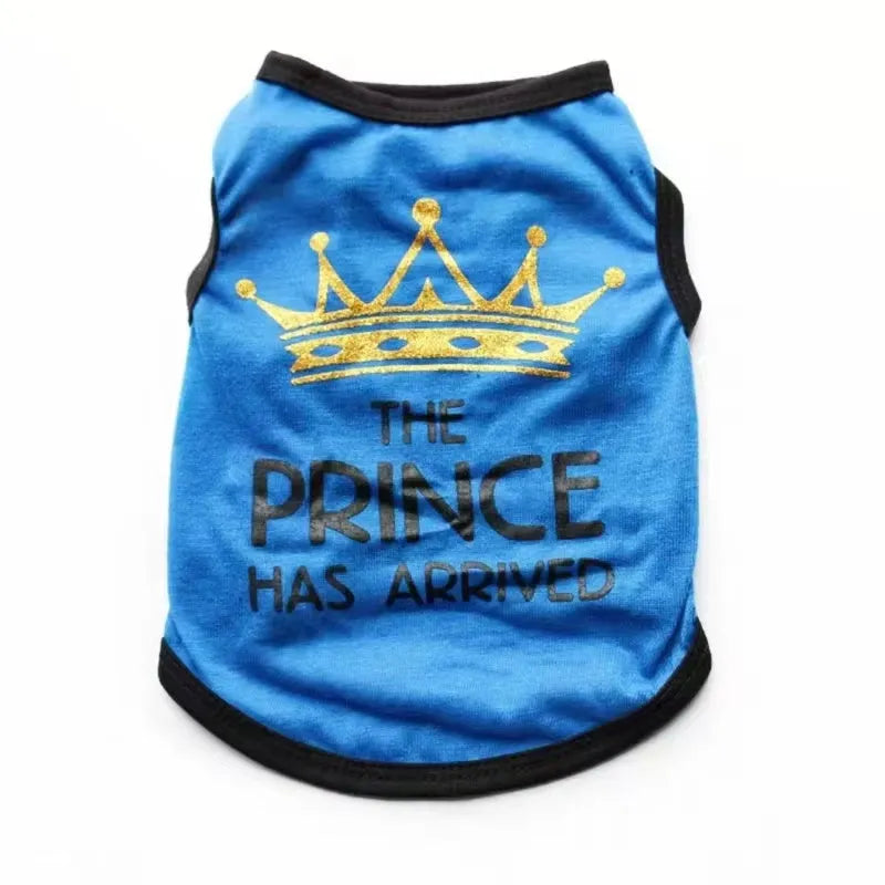 Cotton dog vest for puppies in various colours including black, grey, blue, pink and rose options