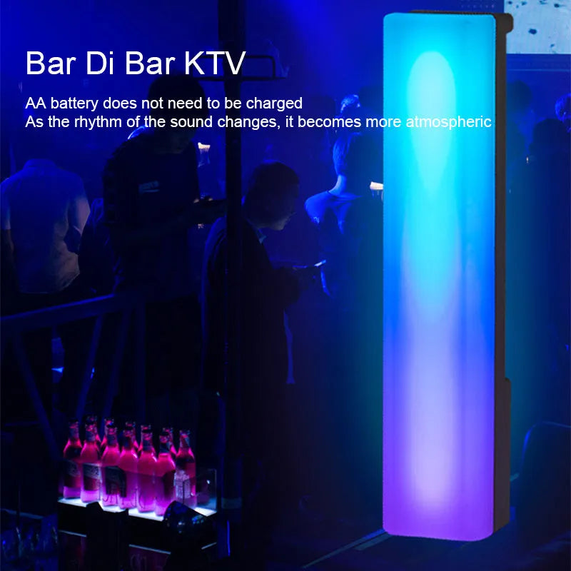 3D RGB voice-activated ambiance lamp with colourful lighting on table top