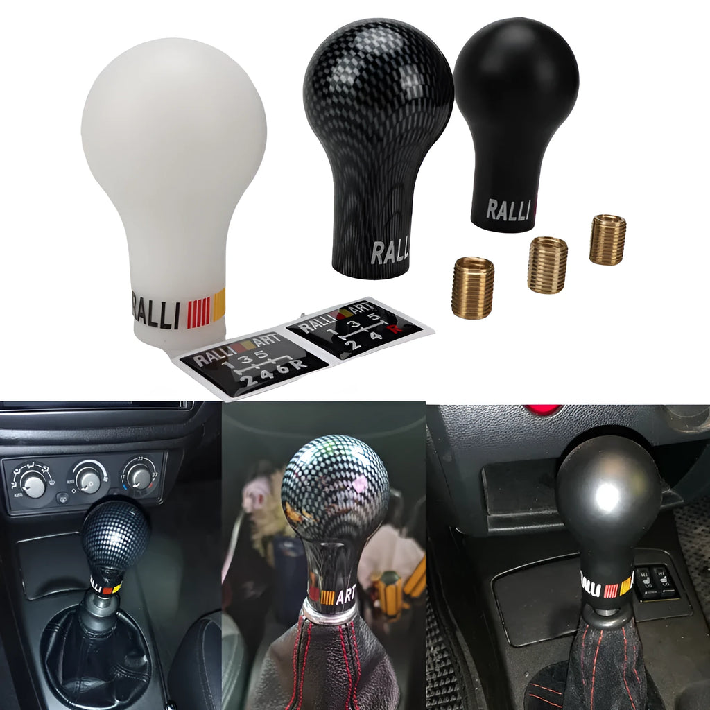 Five-gear manual shift knob for Mitsubishi cars in multiple colours including carbon fibre black