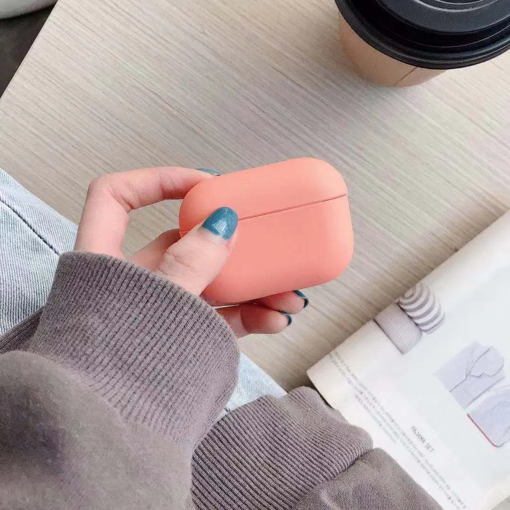 AirPods Pro plastic protective case showing multiple colour options