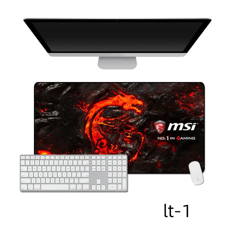Thicken custom overlocked oversized mouse pad with cloth surface and non-slip rubber base on desk