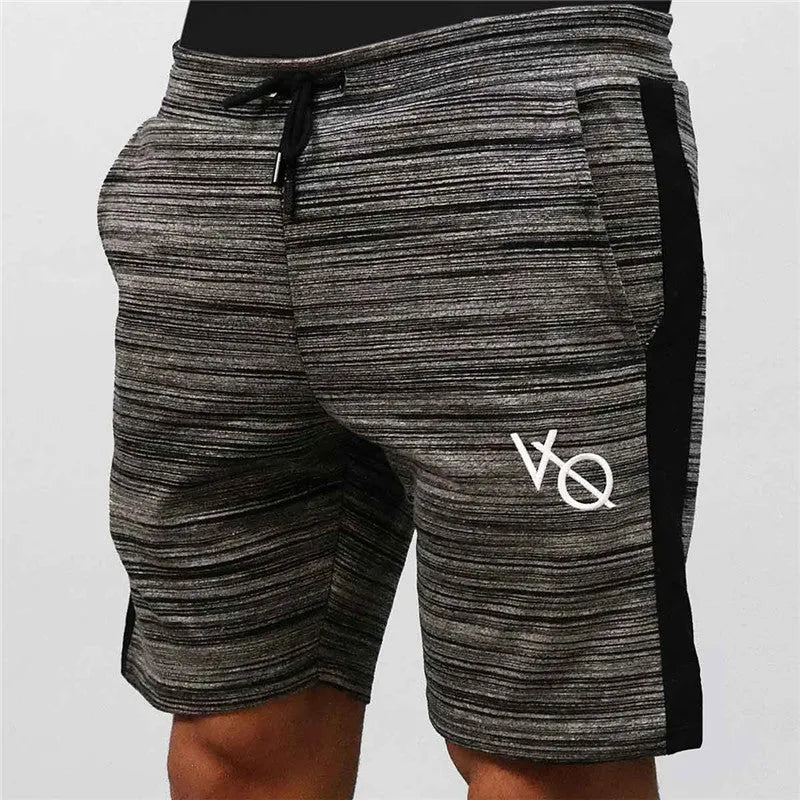 Men's quick-drying modal fabric fitness shorts in black with elastic waistband