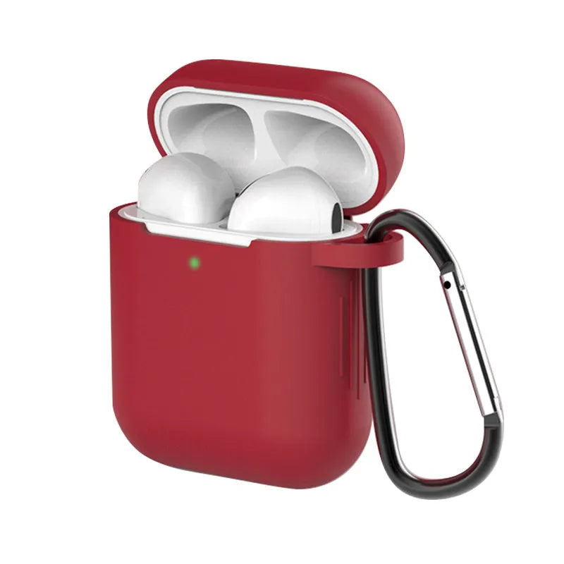 Silicone clamshell protective case for Apple AirPods 1 and 2 in various colours