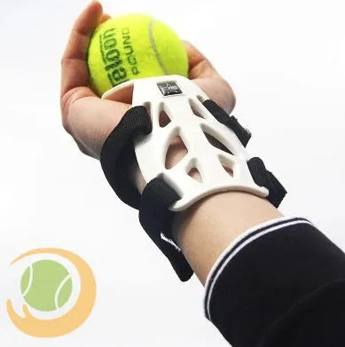 White tennis toss trainer 12cm height for serving practice on tennis court