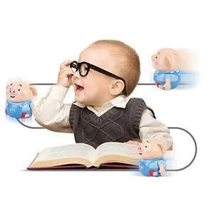 Scribing induction pig toy robot with line-following feature, eco-friendly ABS, LED lights, 8cm width