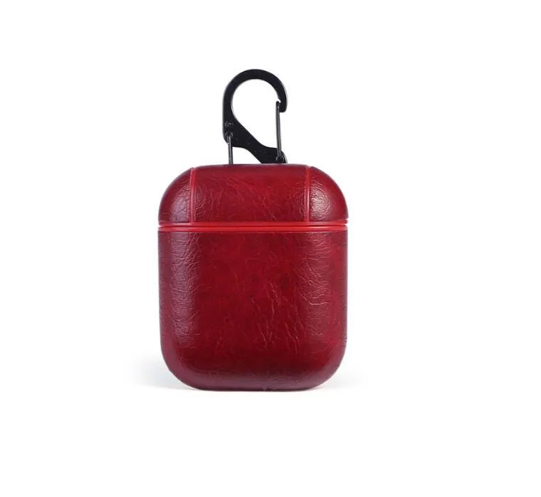 Genuine leather case for Apple AirPods charging case in black, brown, light brown and red colours